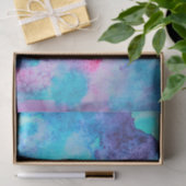 roze blauwe Paarse Waterverf kunst Tissuepapier (Geschenk)
