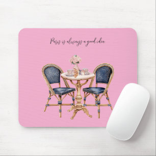 Roze Blauwe Paris Tafel Baguettes Muismat