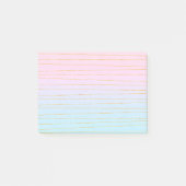 Roze Blauwe Pastel Gradient met Gouden Lijnen Post-it® Notes (Voorkant)