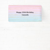 Roze Blauwe Pastel Gradient met Gouden Lijnen Verj Spandoek (Insitu)