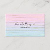 Roze Blauwe Pastel Gradient met Gouden Lijnen Visitekaartje (Voorkant)