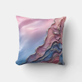 Roze Blauwe Pastel Marmer Zachte Vrouwelijke Decor Kussen
