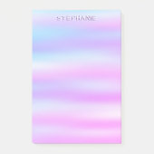 Roze blauwe pastelgradiënt waterverf aangepaste na post-it® notes (Voorkant)