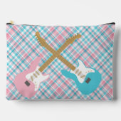 ROZE & BLAUWE PLAID EN ELEKTRISCHE GITAREN ETUI (Voorkant)