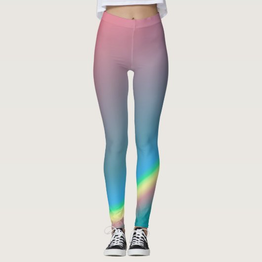Roze & Blauwe Regenboog Leggings (Voorkant)