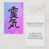 ** Roze blauwe Reiki Practitioner Master Symbool Visitekaartje (Voorkant / Achterkant)