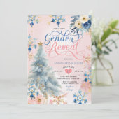 Roze Blauwe Sneeuwvlok Kerst Bloemen Geslacht Onth Kaart (Staand voorkant)