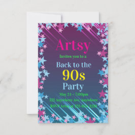 Roze & Blauwe sterren Kaart