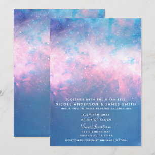 Roze & Blauwe Sterrenhemel Kosmische Katoenen Cand Kaart