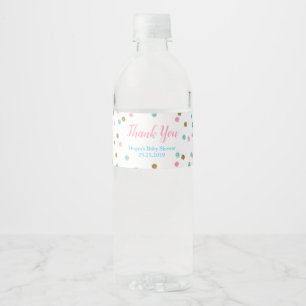 Roze blauwe Stippen Baby shower Water Flaconetiket Waterfles Etiket