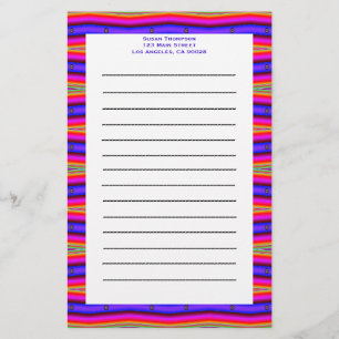 roze blauwe strepen briefpapier
