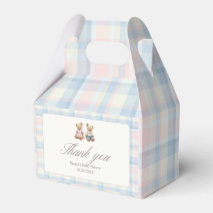 Roze Blauwe Teddyshower Favor Doos Bedankdoosjes
