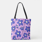 Roze blauwe ventilatorafdruk tote bag (Achterkant)