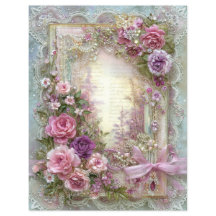 Roze Blauwe Vintage Junk Journal Scrapbook Papier