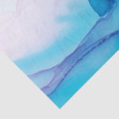 Roze & Blauwe Waterverf Elegante Verpakking Tissuepapier (Detail)