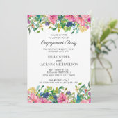 Roze blauwe Waterverf Floral Verloving (Staand voorkant)