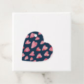 Roze blauwe waterverf harten patroon bedankjes labels (In situ)