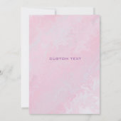 Roze Blauwe Waterverf Huwelijksuitnodiging Minimal Kaart (Achterkant)