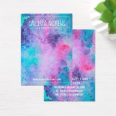 Roze, blauwe Waterverf, oorscherm Visitekaartje (Bureau)