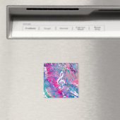 Roze blauwe Waterverf Verf Muziek Opmerking Treble Magneet (Insitu (Vaatwasser))