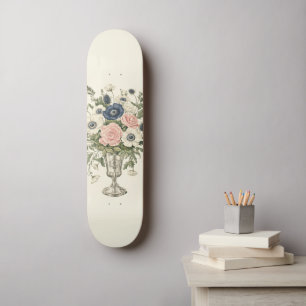 Roze blauwe Waterverf Verf Muziek Opmerking Treble Skateboard