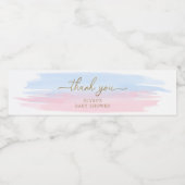 Roze blauwe Waterverf Waterfles Etiket (Enkel label)