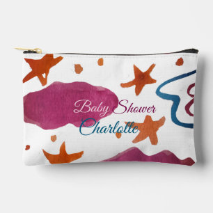 Roze blauwe wolken baby shower naam toevoegen wate etui