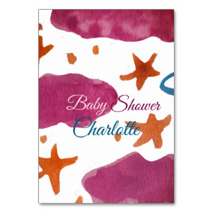 Roze blauwe wolken baby shower naam toevoegen wate kaart