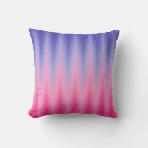 Roze blauwe ZigZag Ikat Print Kussen