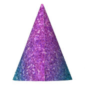 Roze Blauwgroen Aqua Blue en Paarse Sparkly Glitte Feesthoedjes (Achterkant)