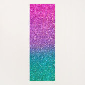 Roze Blauwgroen Aqua Blue en Paarse Sparkly Glitte Yogamat (Achterkant)