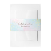 Roze Blauwgroen Blauw Waterverf Gouden Namen Datum Uitnodigingen Wikkel (Voorkant Voorbeeld)