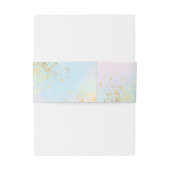 Roze Blauwgroen Blauw Waterverf Gouden Namen Datum Uitnodigingen Wikkel (Achterkant Voorbeeld)