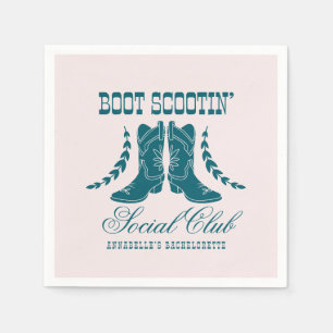 Roze Blauwgroen Cowgirl Bachelorette Sociale Club Servet