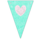 Roze, Blauwgroen en gestripte hartslagbanner Vlaggetjes (Tweede vlag)