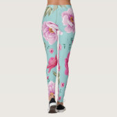  roze blauwgroen floraal leggings (Achterkant)