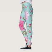  roze blauwgroen floraal leggings (Links)