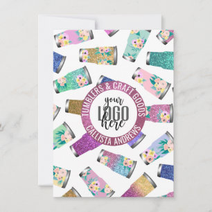 Roze Blauwgroen Floral Glitter Tumbler Care Instru