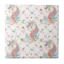 Roze Blauwgroen Gele Eenhoorn Kleurrijk