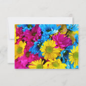 Roze Blauwgroen Gerber Daisy Flowers Wedding RSVP (Achterkant)