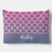 Roze Blauwgroen Gradiënt Zeemeermin Fishscale Etui (Achterkant)