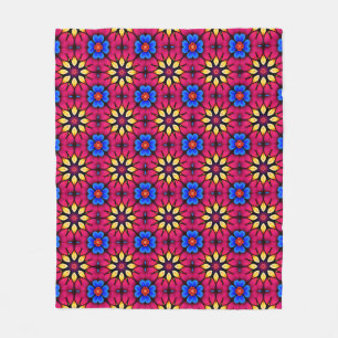 Roze & Blauwgroen mediterrane stijl Fleece Deken