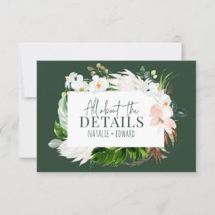 Roze, blauwgroen + orchidee tropische florale omhu save the date