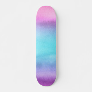 Roze Blauwgroen Paarse Waterverf Skateboard
