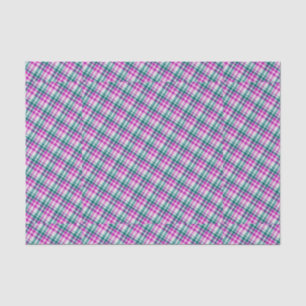 Roze Blauwgroen patroon controleren Afdruk Tartan Tissuepapier