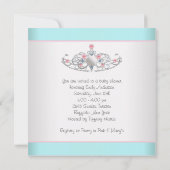 Roze Blauwgroen Tiara Princess Baby Meisje Douche Kaart (Achterkant)