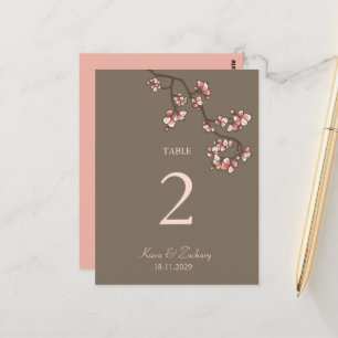 Roze bleekbloesems Tafelkaart Briefkaart