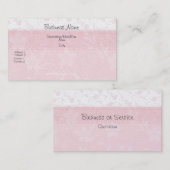 Roze bleekfluitpatroon van meisje-dame visitekaartje (Voorkant / Achterkant)