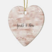 Roze bleekheid Glitzy Glitter Sparkle Keramisch Ornament (Links)