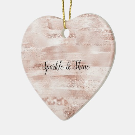 Roze bleekheid Glitzy Glitter Sparkle Keramisch Ornament (Links)